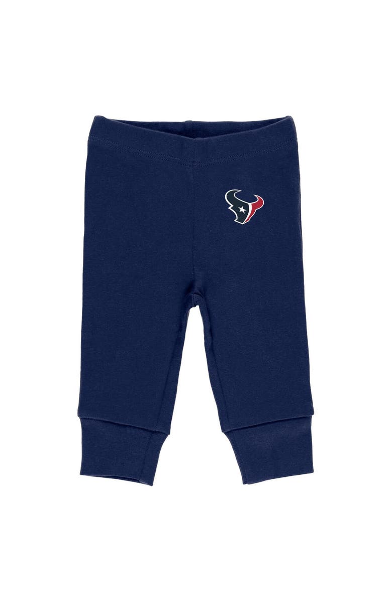 WEAR by Erin Andrews Newborn & Infant WEAR by Erin Andrews Gray/Navy/White Houston Texans Three-Piece Turn Me Around Bodysuits & Pant Set, Alternate, color, 