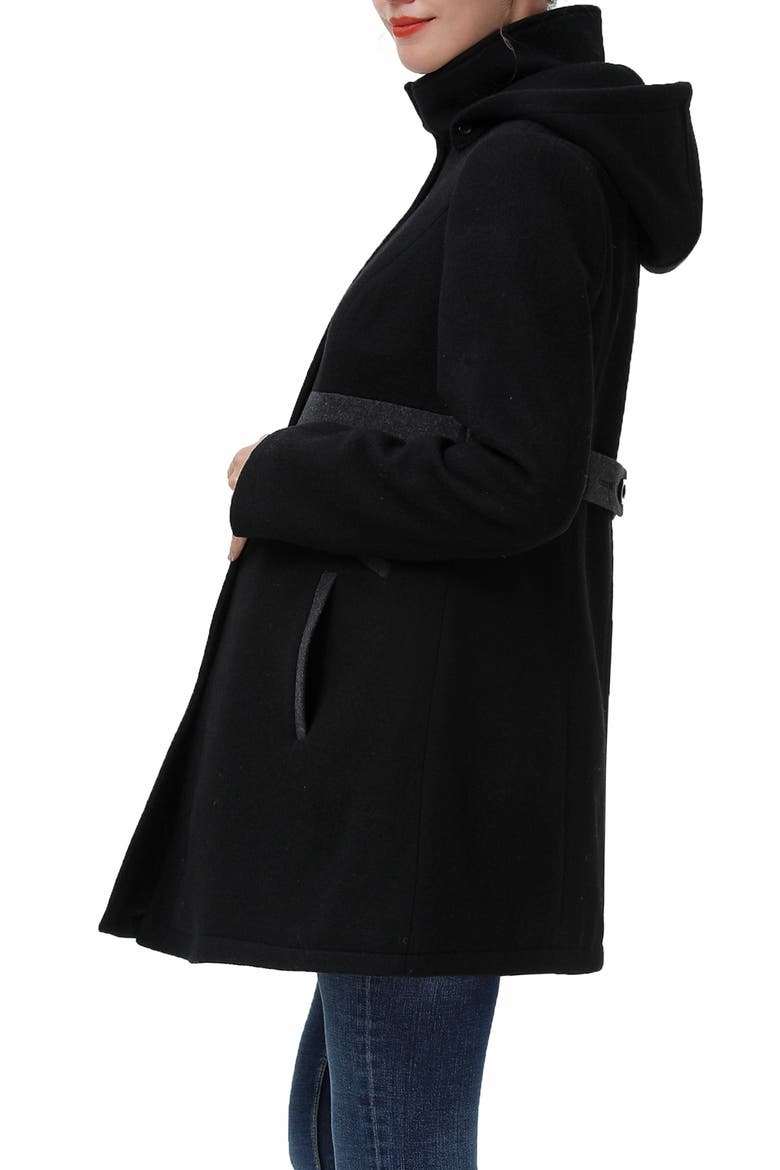 Adeline Wool Blend Maternity Coat, Alternate, color, BLACK/GRAY