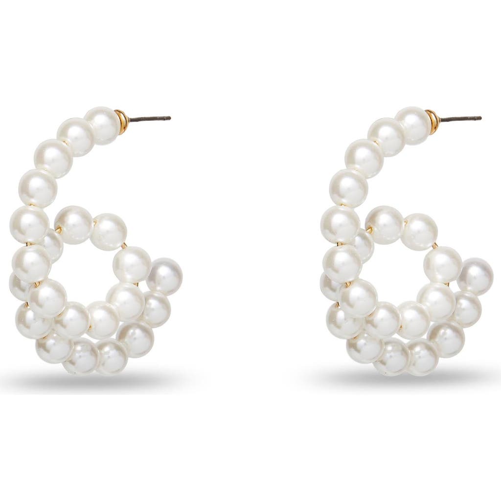 Lele Sadoughi Loop De Loop Hoop Earrings In White