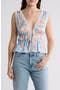 Lace Trim Tie Front Tank Top