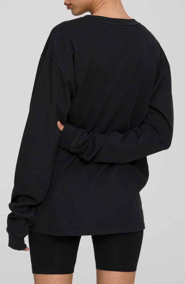 Good American Long Sleeve Crewneck T-Shirt, Alternate, color, 