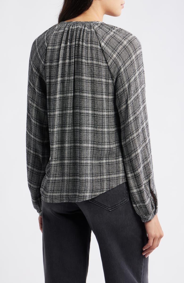 Cloth & Stone Plaid Raglan Sleeve Button-Up Shirt, Alternate, color, Black/ Winter Grey Plaid