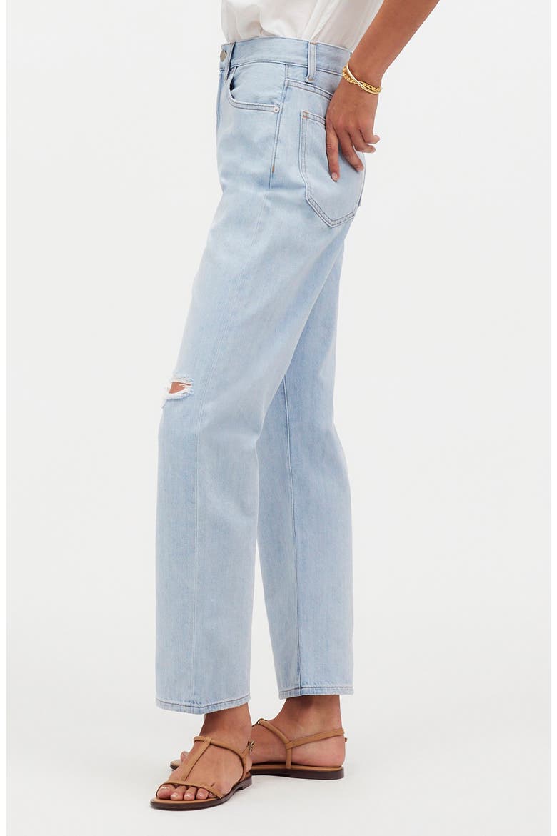 The Perfect Summer '90s Ripped High Waist Crop Straight Leg Jeans, Alternate, color, FITZGERALD WASH