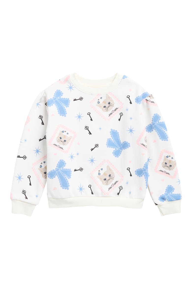 Kids' Graphic Sweatshirt, Main, color, GARDENIA