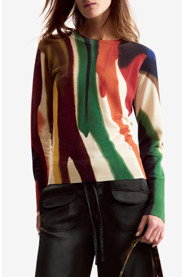 Abstract Print Thin Gauge Sweater, Main, color, MULTI