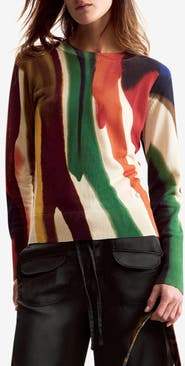 Desigual Abstract Print Thin Gauge Sweater