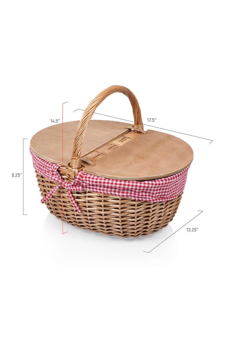 Mickey Country Basket, Alternate, color, RED