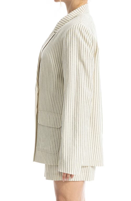 Max Studio Ticking Stripe Oversize Blazer In Multi