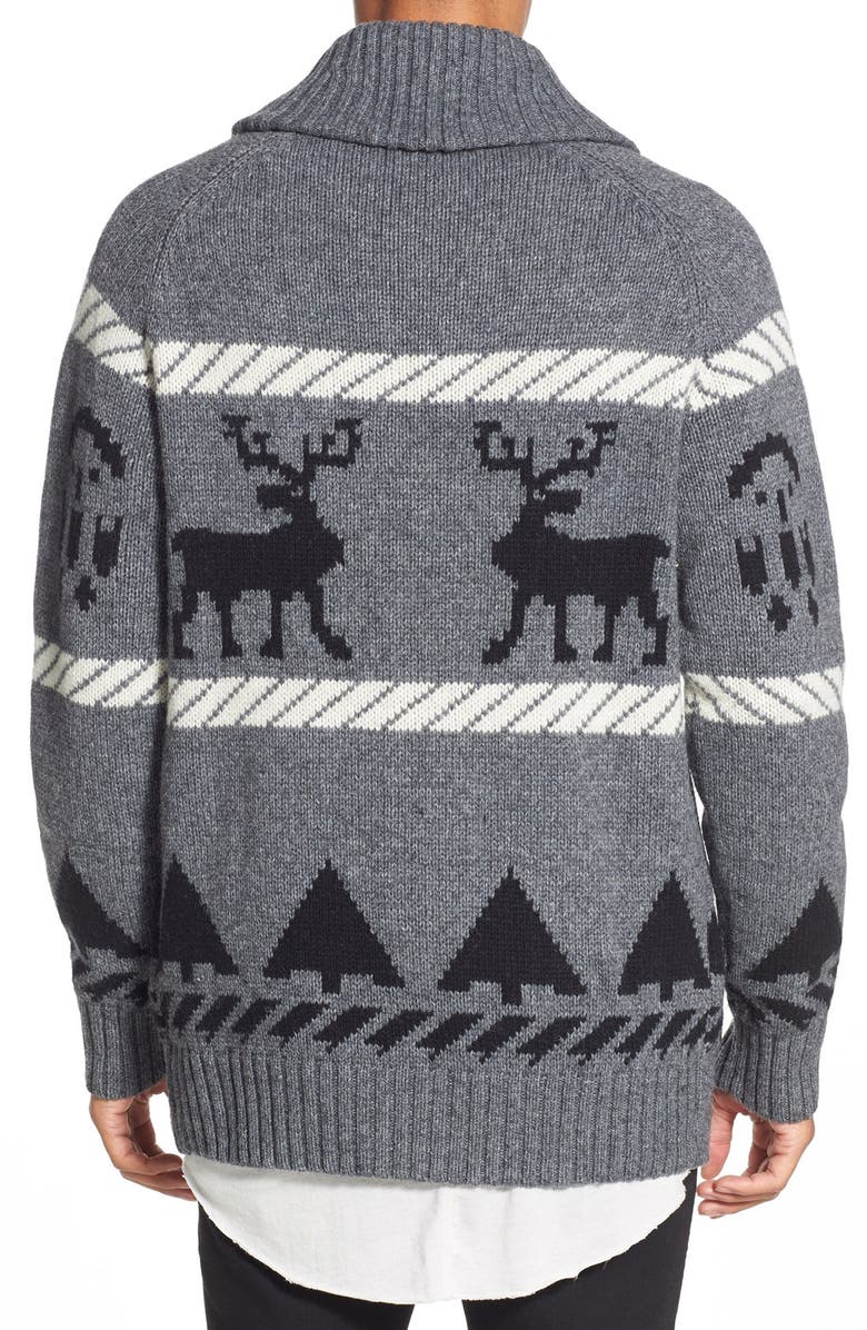 WeSC 'Froy' Jacquard Shawl Collar Cardigan, Alternate, color, 