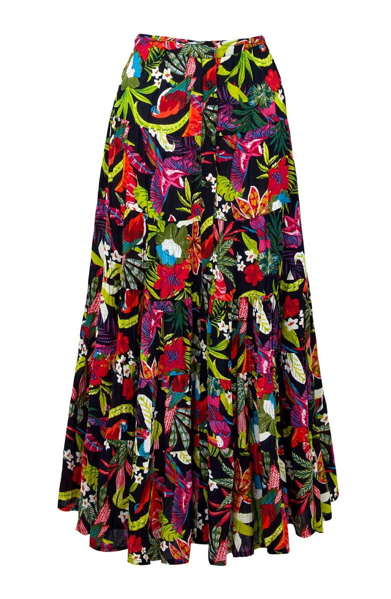Joe Browns Tiered Maxi Skirt, Alternate, color, Multi Tropical