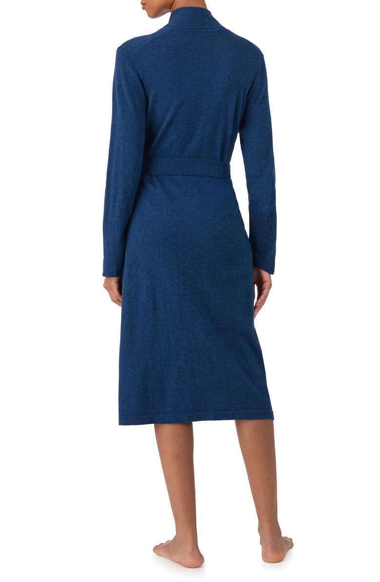 Lauren Ralph Lauren Sweater Knit Monogram Cotton & Cashmere Robe, Alternate, color, Navy