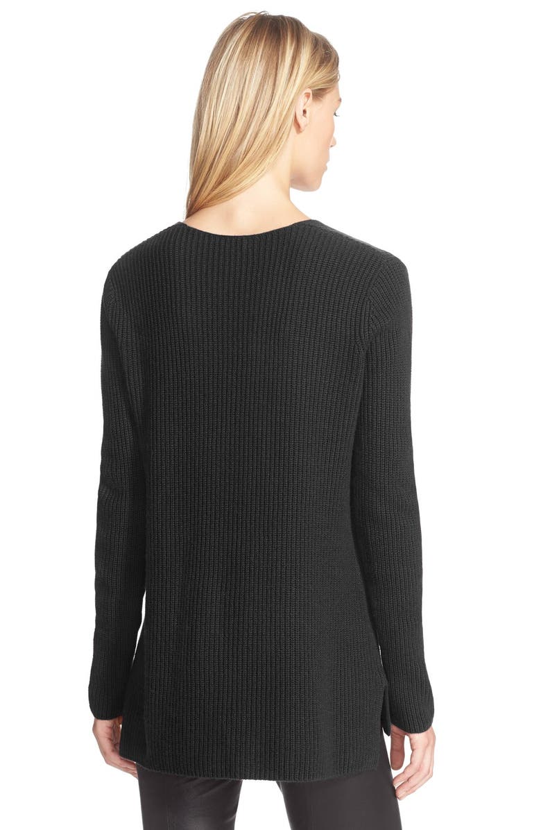 Vince Ribbed V-Neck Cashmere Sweater, Alternate, color,