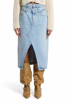 Seven Double Waistband Denim Maxi Skirt