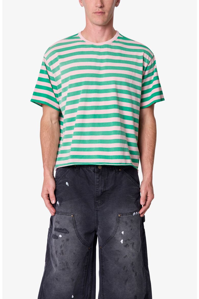 Stripe Cotton T-Shirt, Main, color, PINK/ GREEN