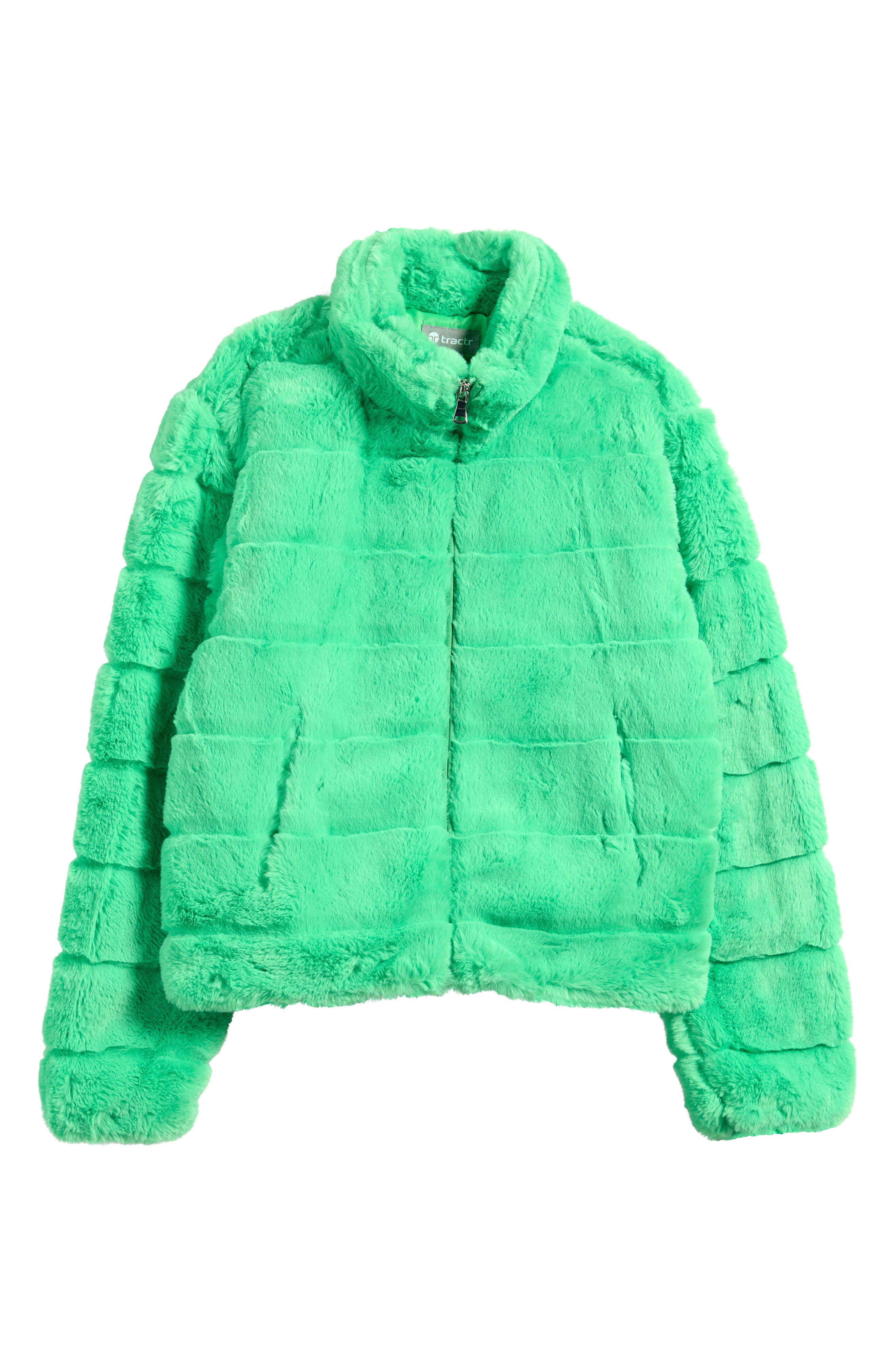Tractr Kids' Faux Fur Jacket in Poison 