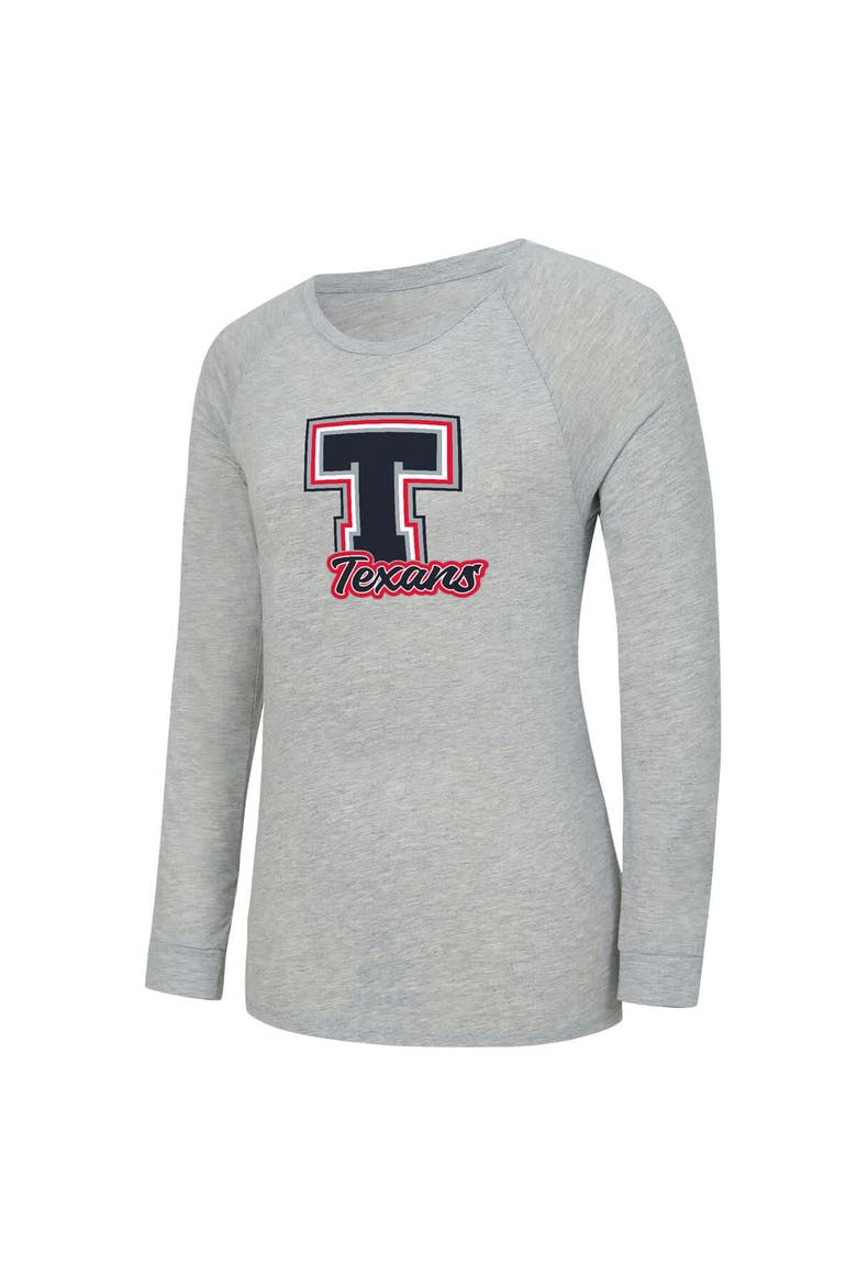 Women's Concepts Sport  Heather Gray/Navy Houston Texans Regulate Plaid Long-Sleeve T-Shirt & Shorts Sleep Set, Alternate, color, Heather Gray