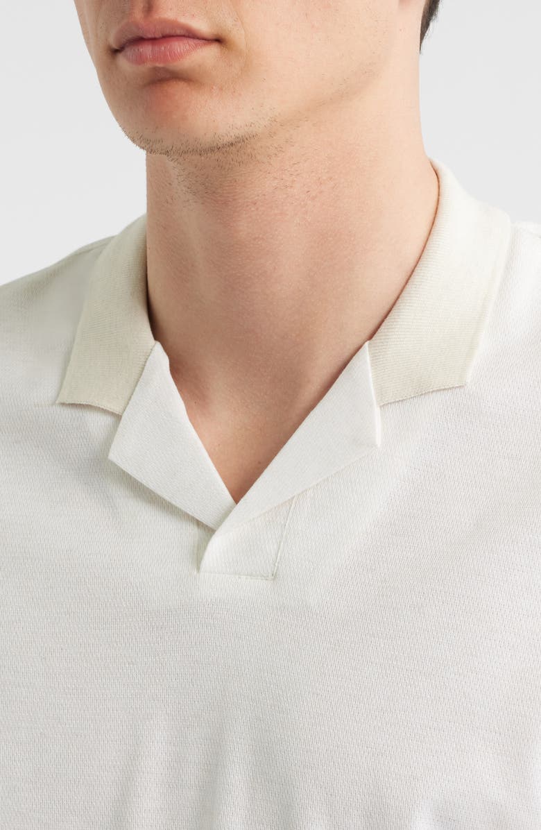 BOSS Pye Textured Johnny Collar Polo, Alternate, color, Open White