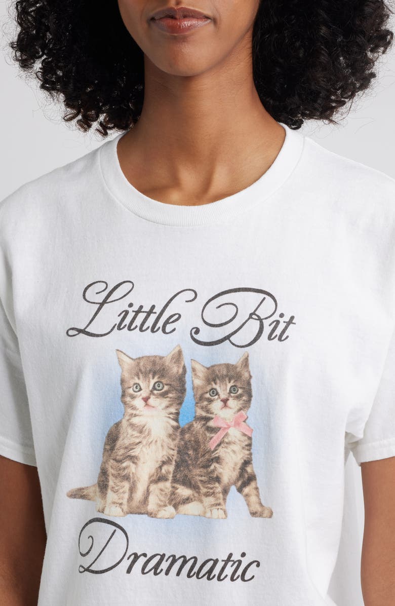 Junk Food Little Bit Dramatic Cotton Graphic T-Shirt, Alternate, color, White