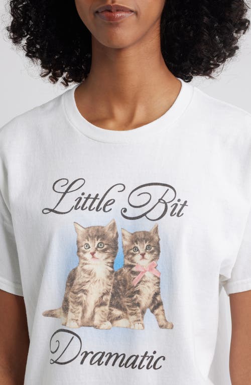 Junk Food Little Bit Dramatic Cotton Graphic T-shirt In White