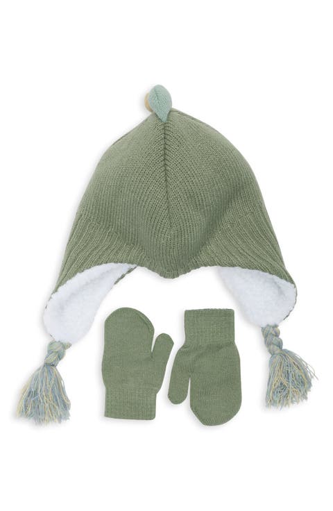 Kids' Dino Hat & Mittens Set