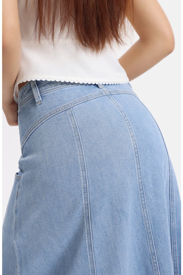 Denim Maxi Skirt, Alternate, color, LIGHT BLUE