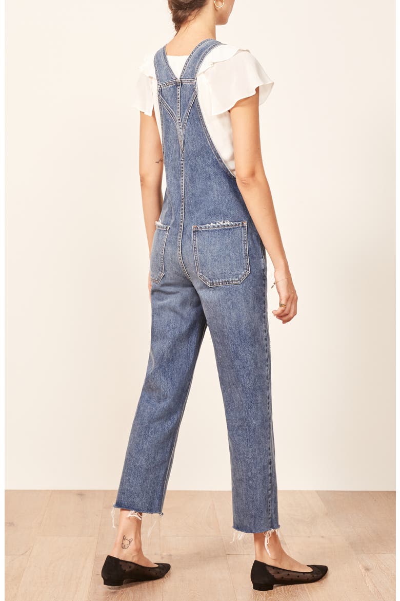 Benji Zip Front Nonstretch Denim Overalls, Alternate, color, CELTIC