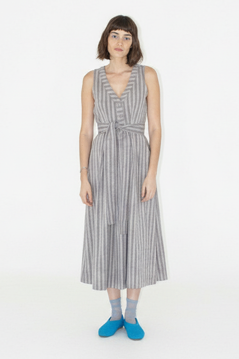 Callie Sleeveless Belted V-neck Dress