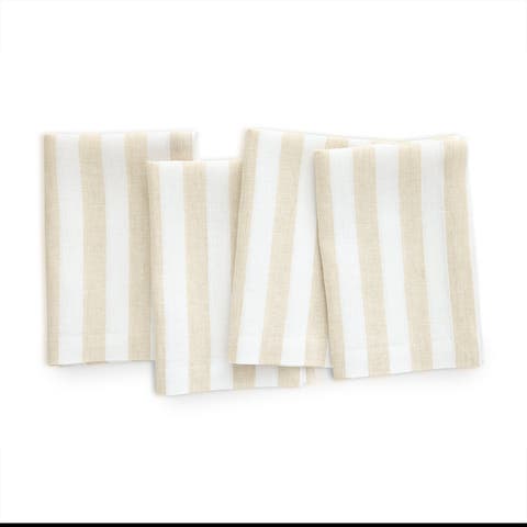 Linen Dinner Napkins - Sorrento Stripe