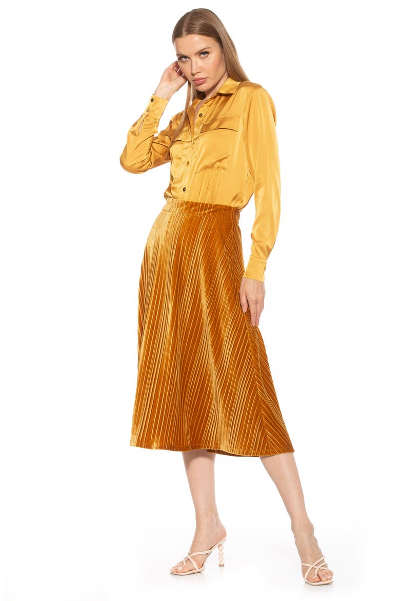 Long Sleeve Button-Up Shirt, Alternate, color, MARIGOLD
