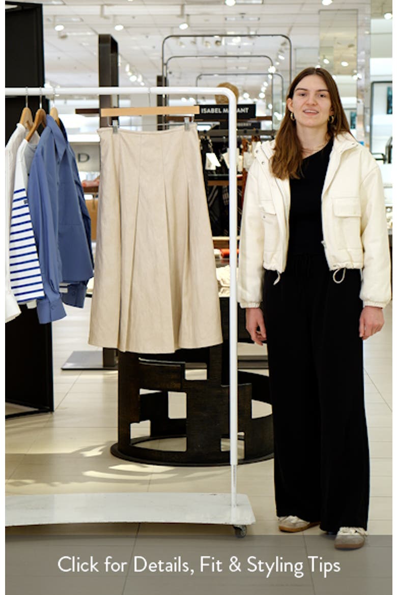 Sia Faux Leather Godet Skirt video