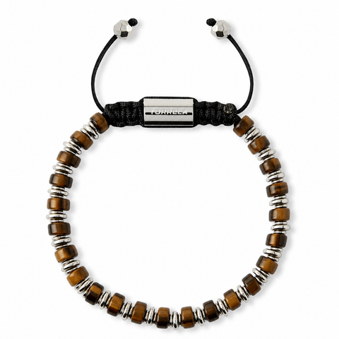Brown Tiger Eye Heishi Beaded Bracelet