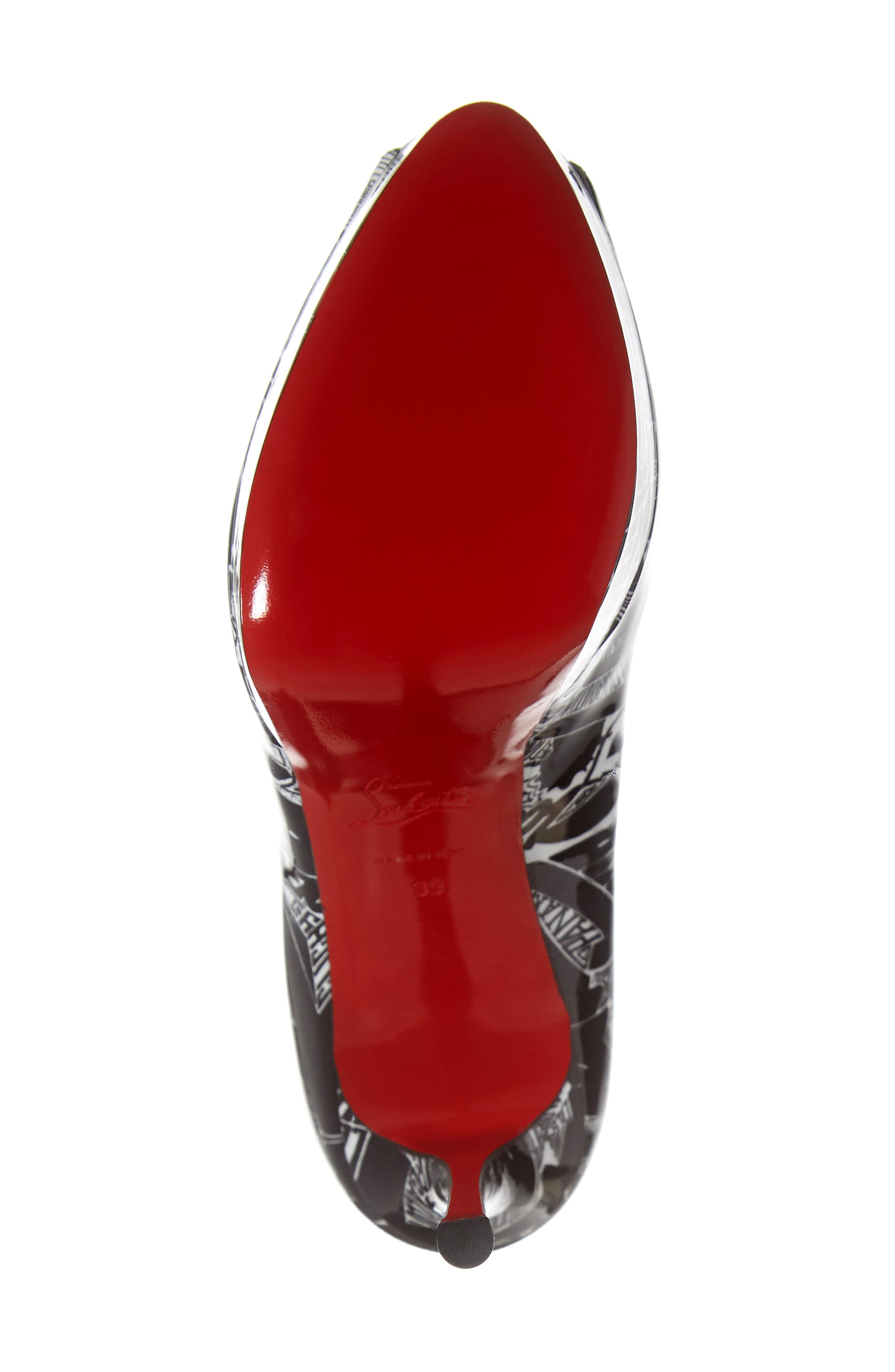 Christian Louboutin Fetish Graffiti Peep Toe Platform Pump, Alternate, color, 