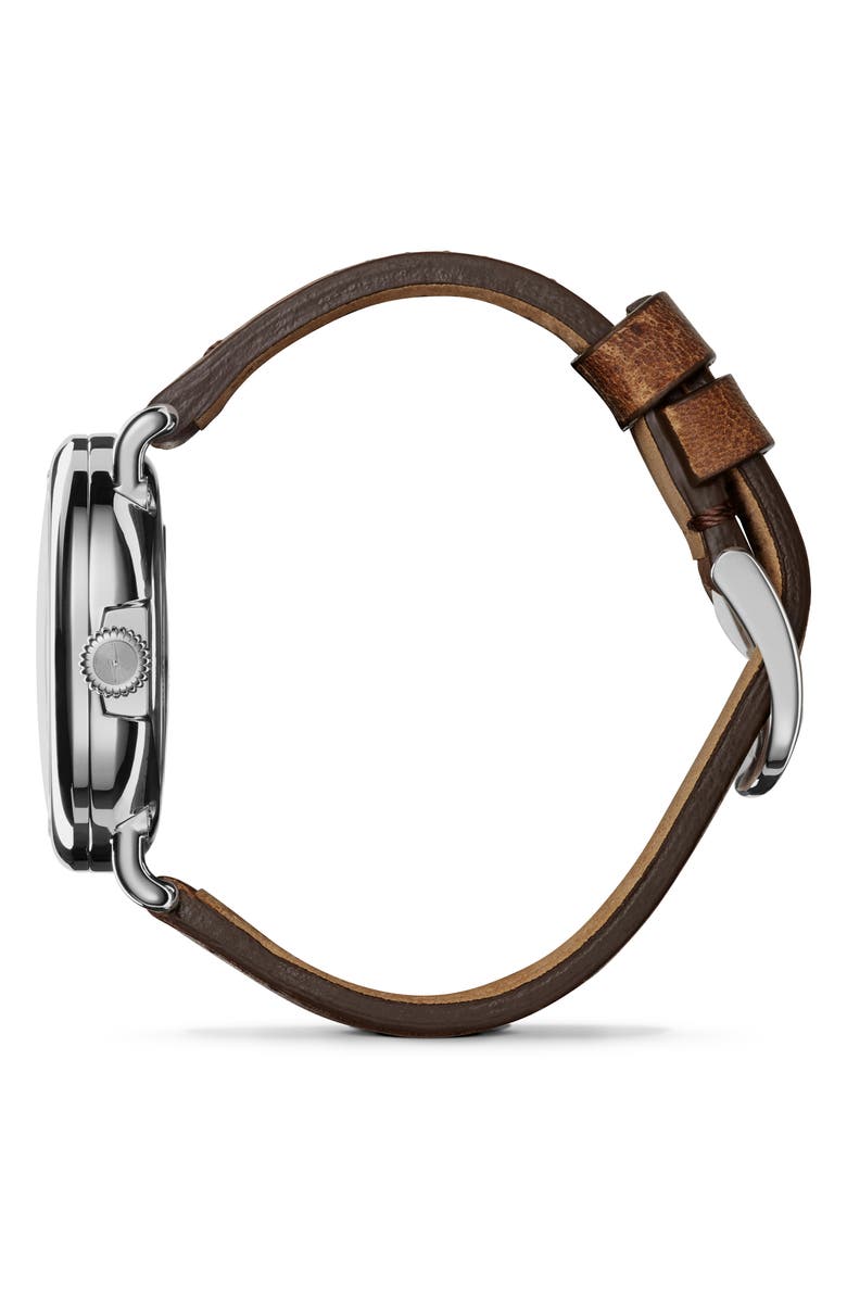 Shinola Runwell Automatic Leather Strap Watch, 40mm, Alternate, color, 