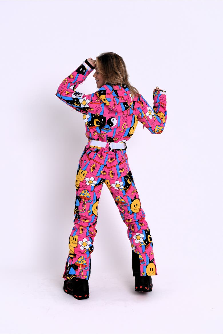 Trippy Hippy Women's Ski Suit, Alternate, color, Bright pink