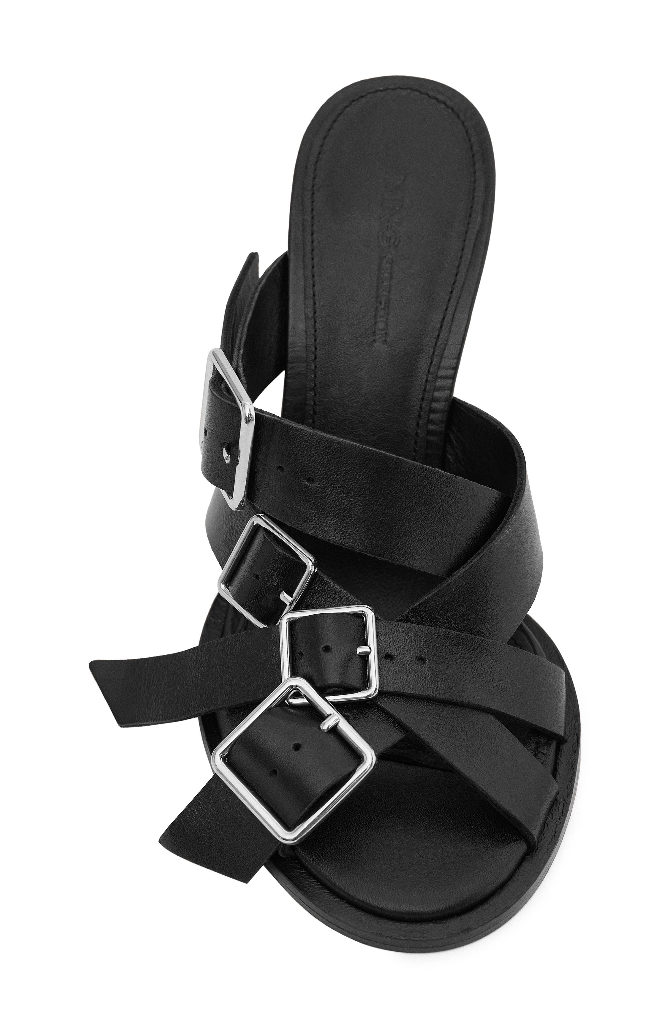 MANGO Slide Sandal, Alternate, color, Black