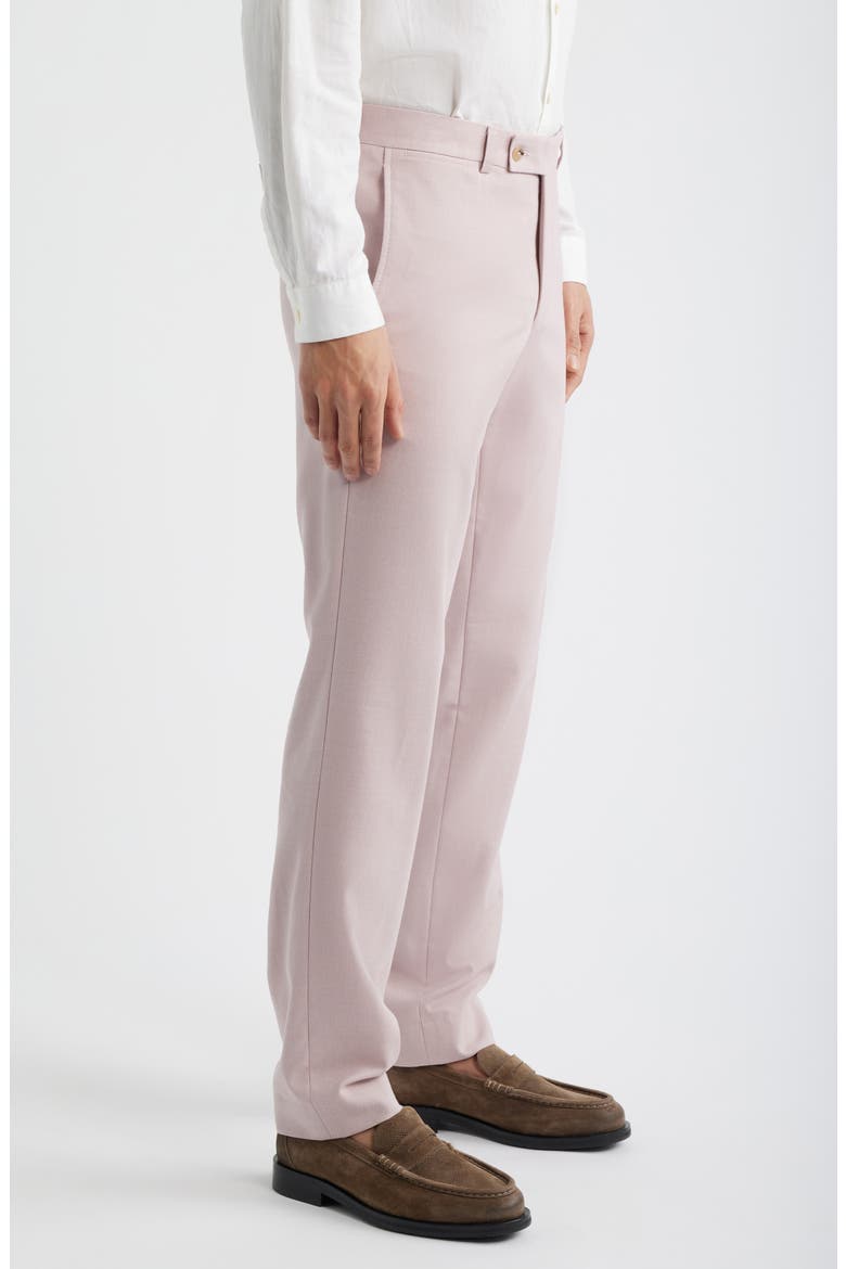Piero Flat Front Stretch Cotton & Wool Pants, Alternate, color, SALMON