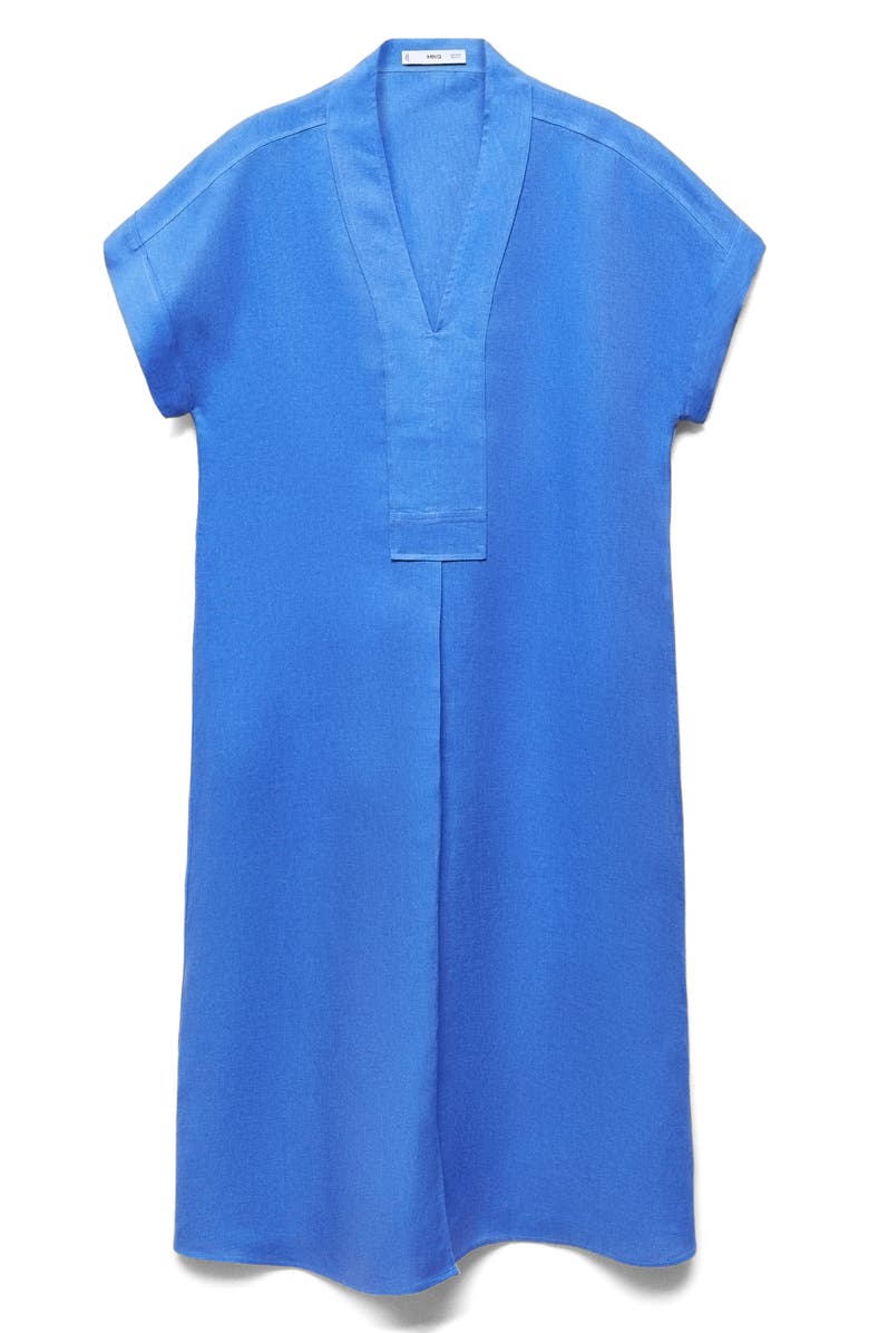 MANGO Short Sleeve Linen Shirtdress, Main, color, 