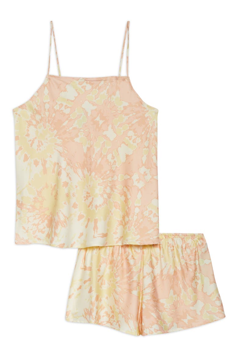 Intimates Keep It Cool Shortie Pajamas, Alternate, color, IVORY TIE-DYE