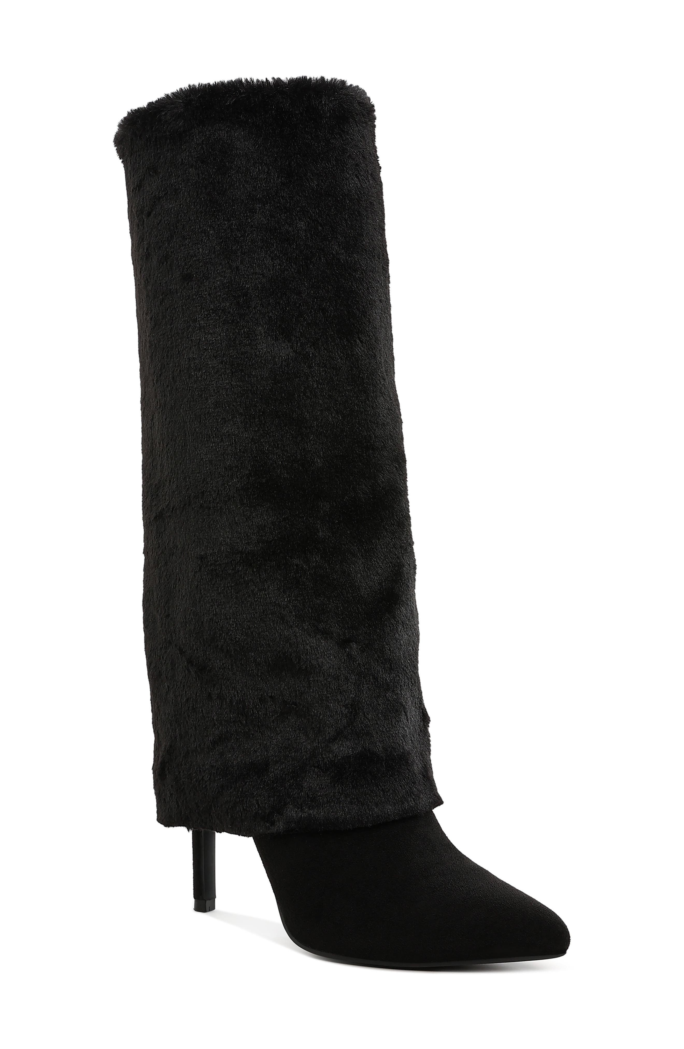 LONDON RAG Everglade Faux Calf Hair Knee High Boot