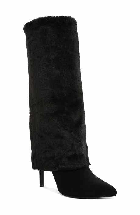 LONDON RAG Everglade Faux Calf Hair Knee High Boot