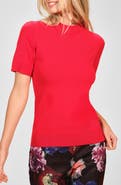 Isaac Mizrahi New York Mock Neck Short Sleeve Sweater