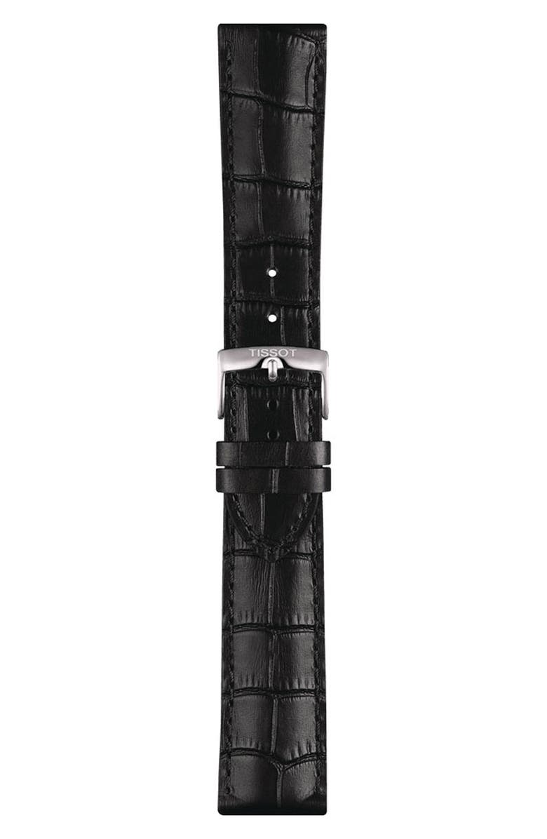 Tissot 22mm Leather Watchband, Main, color, 