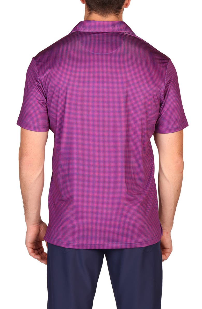 TailorByrd Mini Houndstooth Print Performance Polo, Alternate, color, Berry