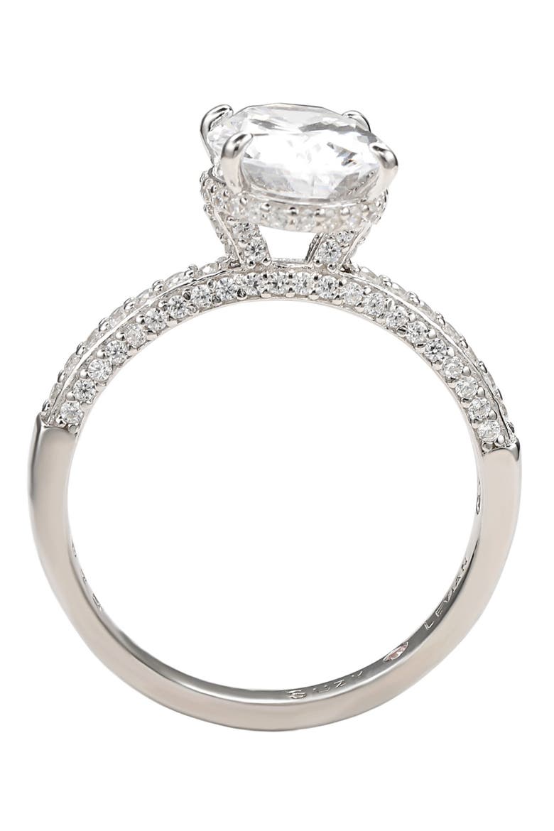 Sterling Silver Cubic Zirconia Oval Ring, Alternate, color, WHITE