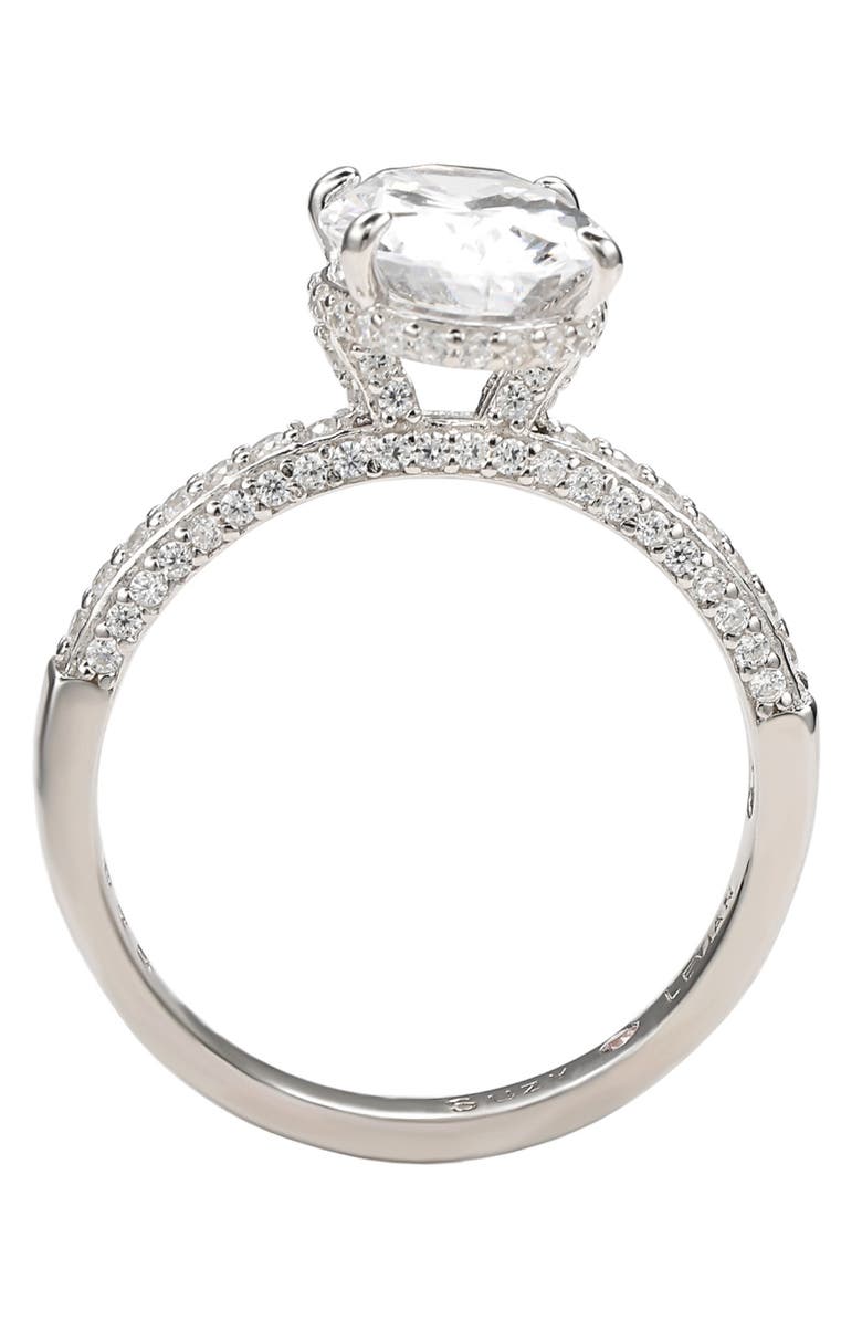 SUZY LEVIAN Sterling Silver Cubic Zirconia Oval Ring, Alternate, color, White