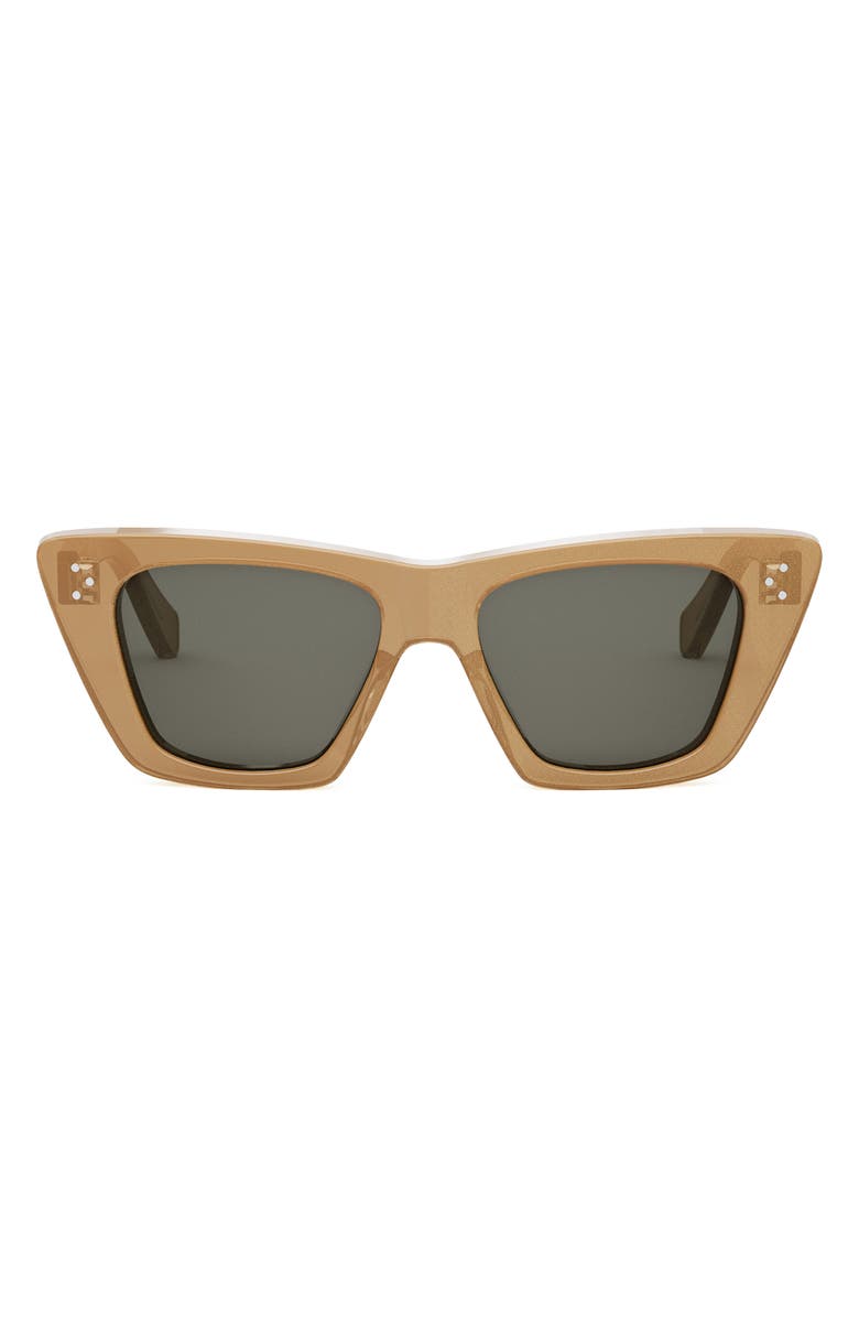 CELINE 54mm Cat Eye Sunglasses, Main, color, Beige/ Other / Smoke