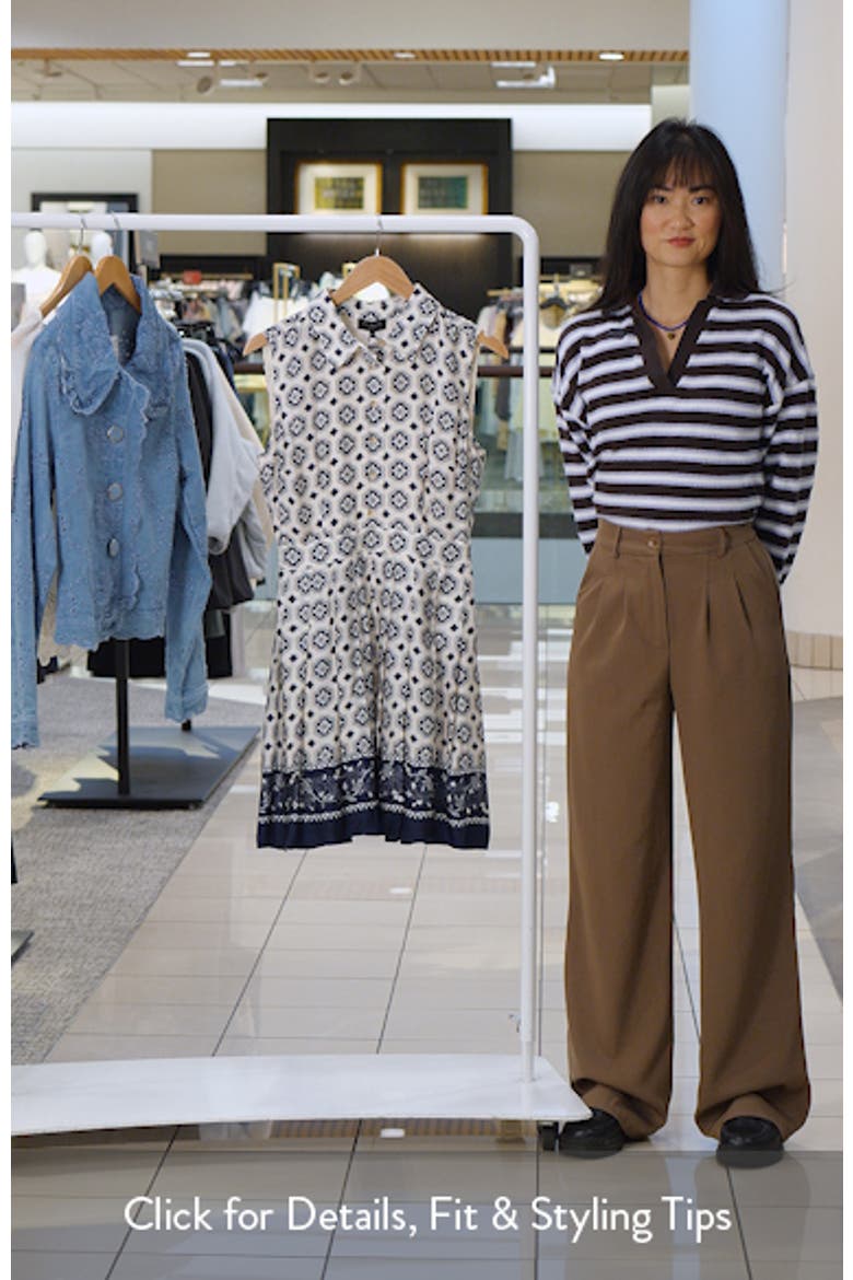 Venus Pleated Border Print Shirtdress video