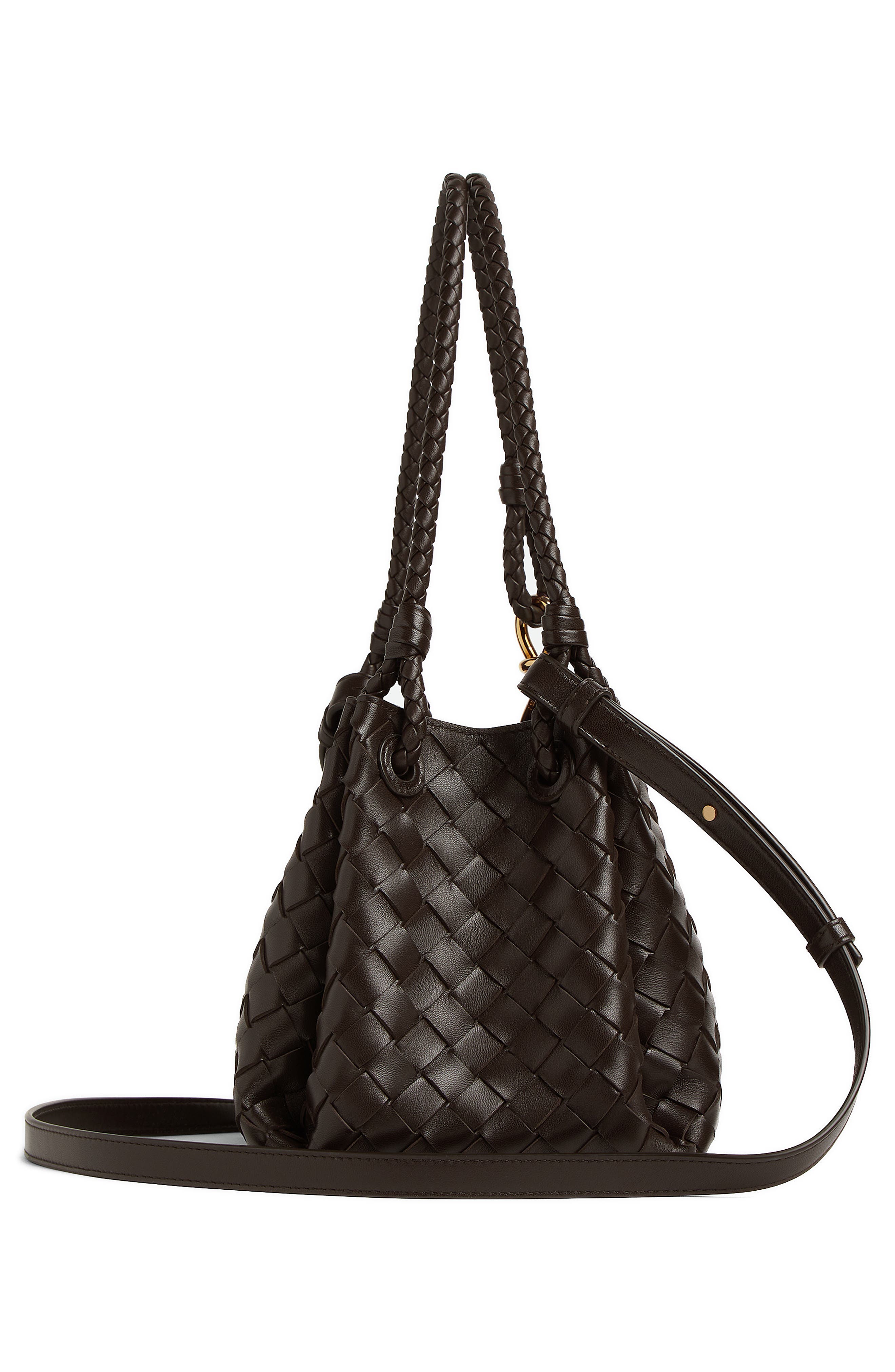 Bottega Veneta Small Parachute Intrecciato Leather Shoulder Bag, Alternate, color, 2190 Fondant-M Brass