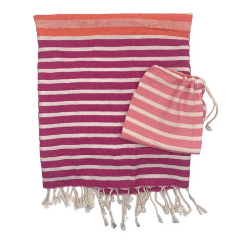 Shoreline XL Turkish Cotton Towel with Matching Pouch