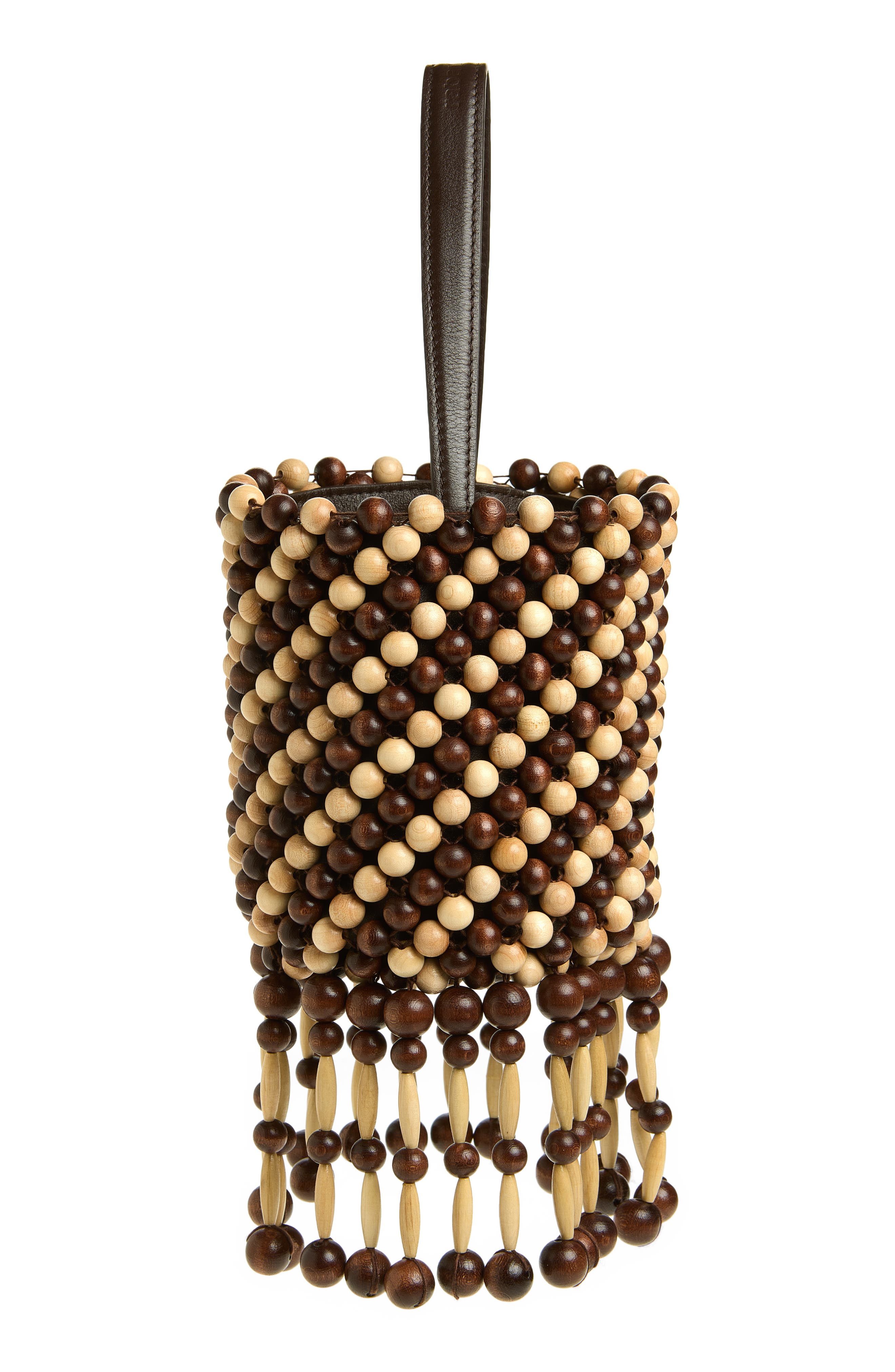 Sac À Main Beaded Shoulder Bag, Alternate, color, BROWN / GOLD